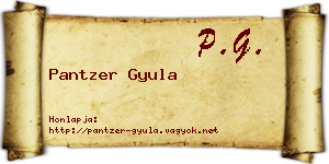 Pantzer Gyula névjegykártya